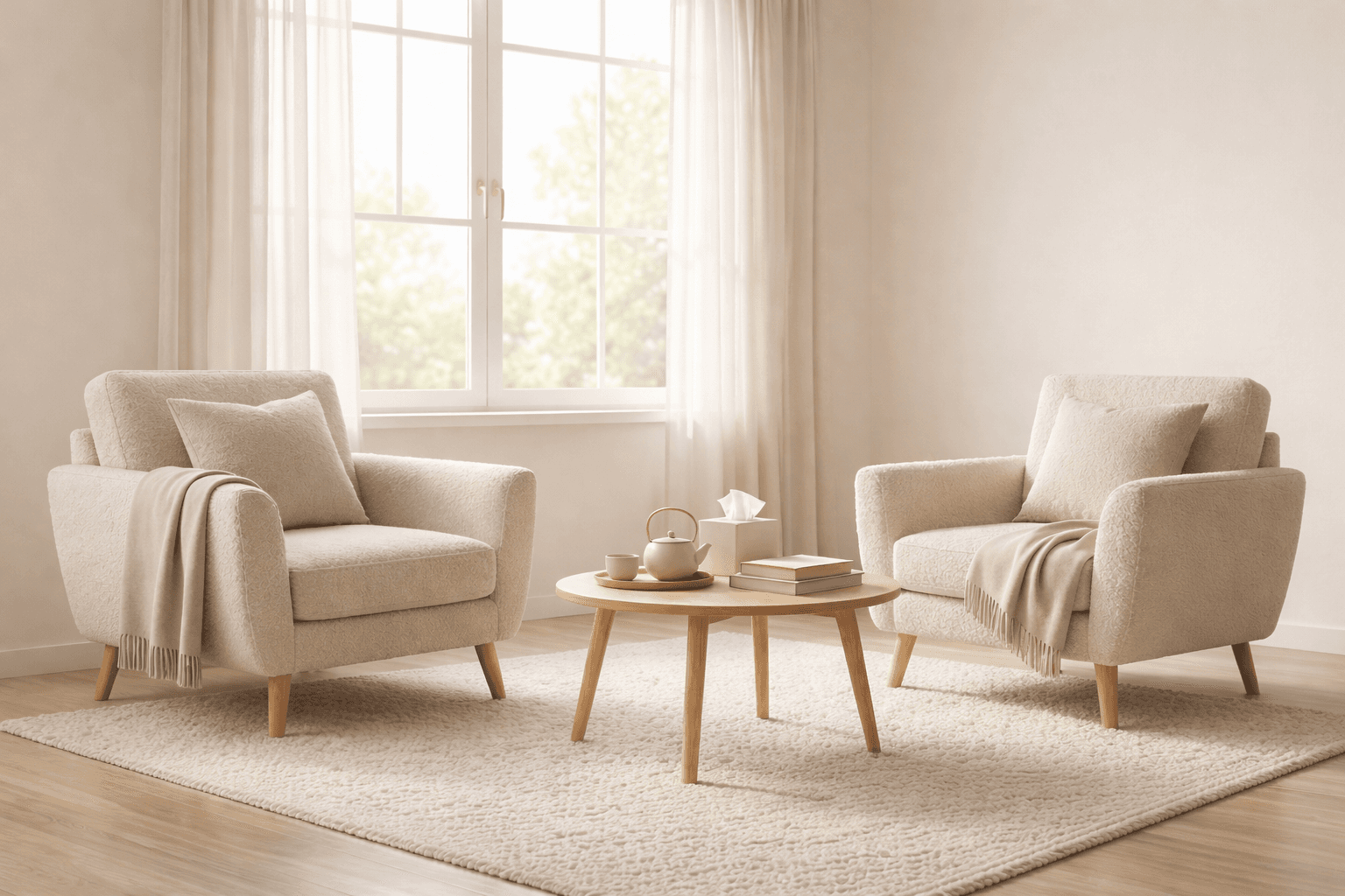 A calm, welcoming therapy room